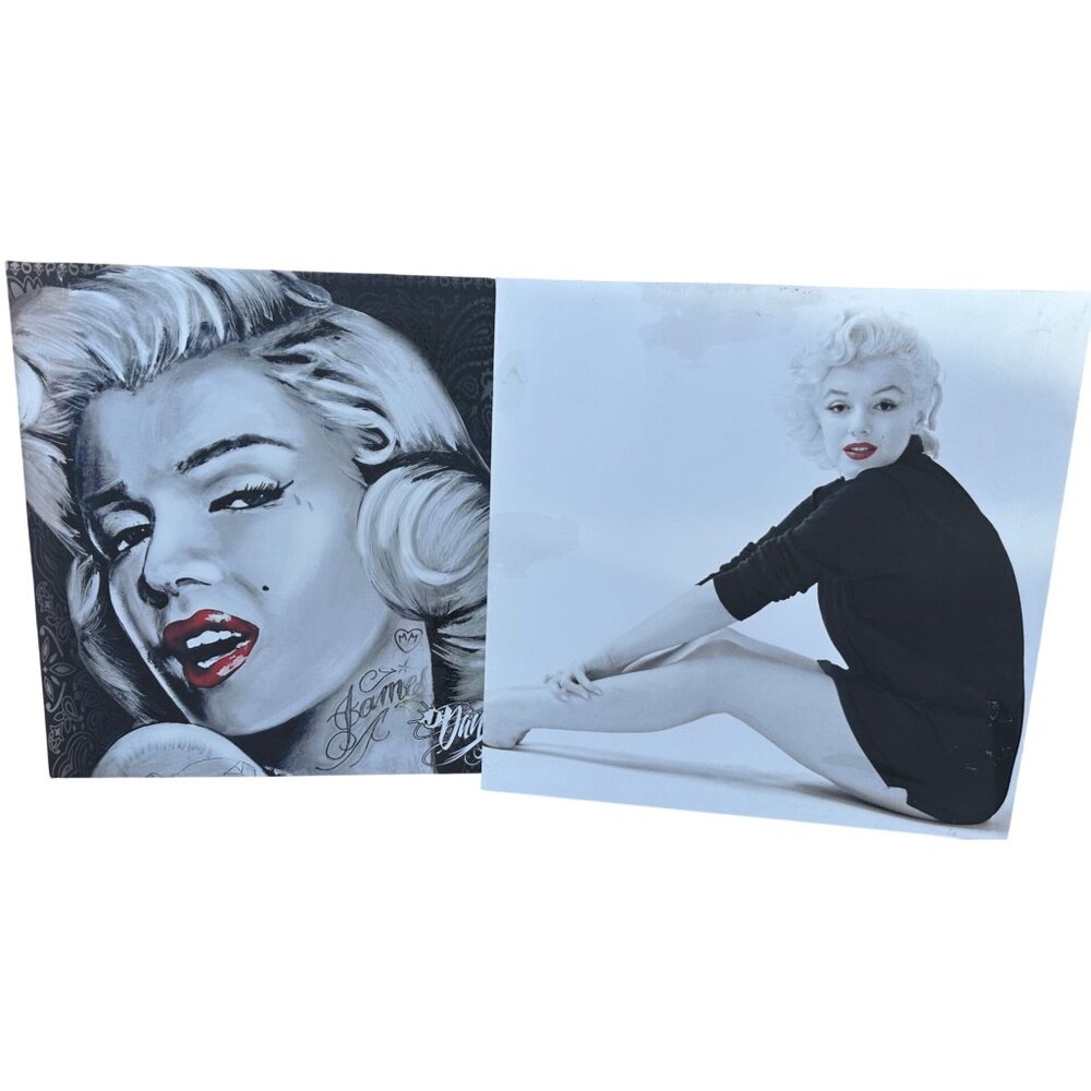 LOT of 2 Marilyn Monroe Canvas Wall Photo Art Posters 12 x 12 Inch (READ)